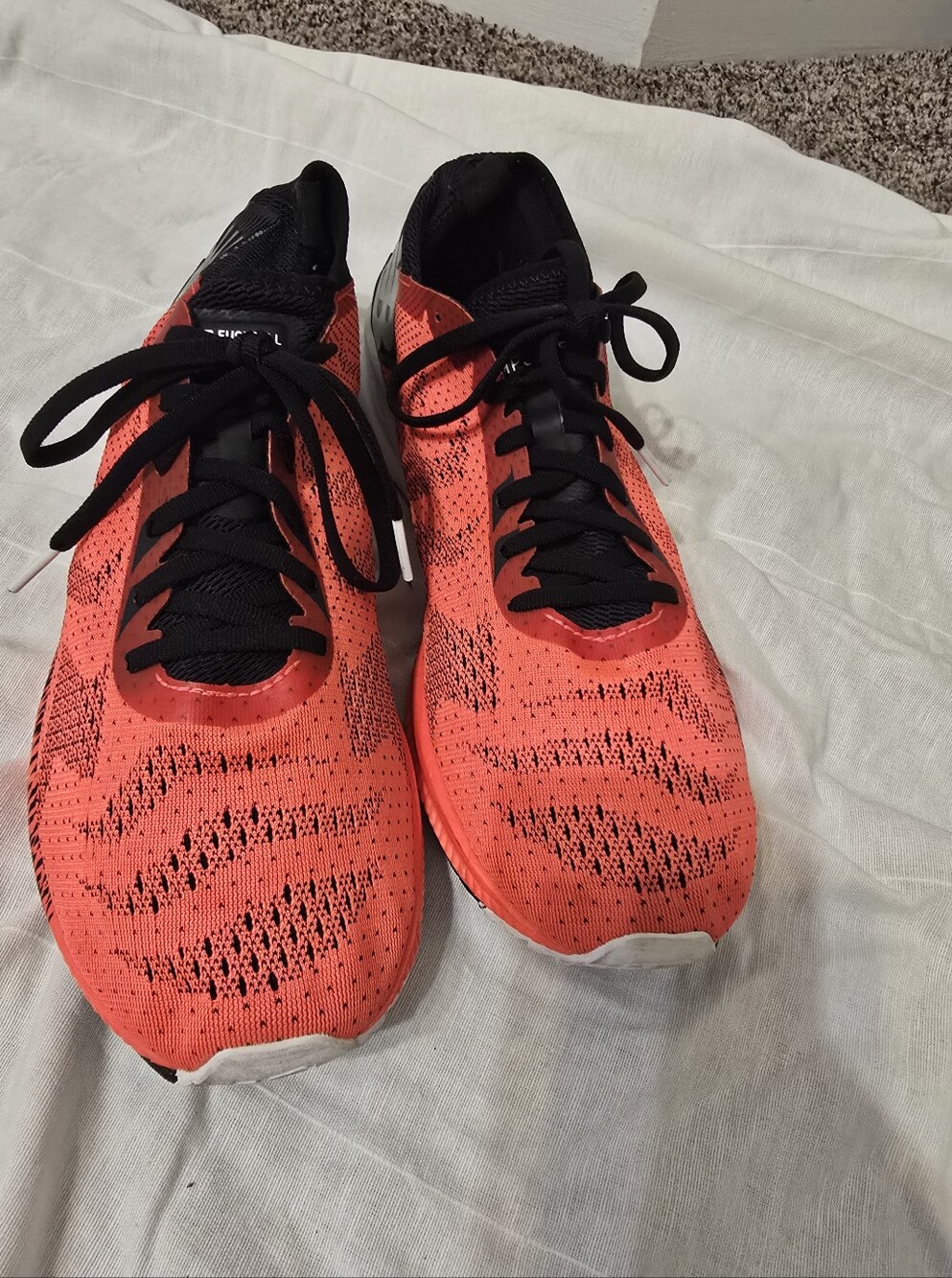 New Balance Men's Athletic Shoes - Bright Coral and Black